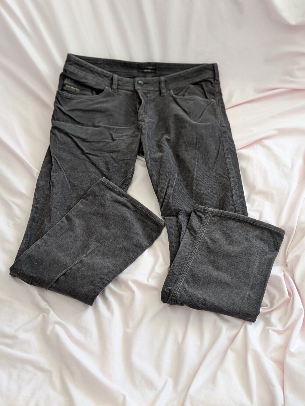 Diesel Black Gold Gray Corduroy Pants Size 30